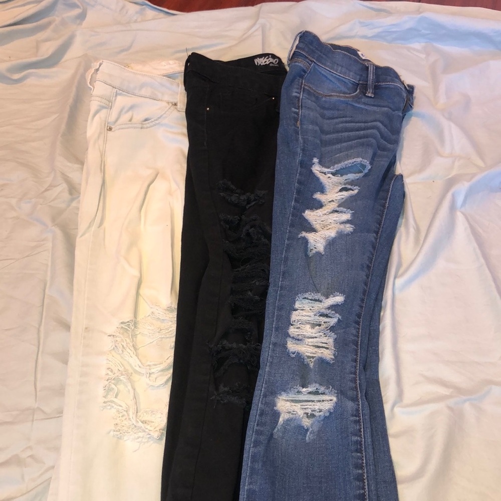 3 pairs of ripped jeans